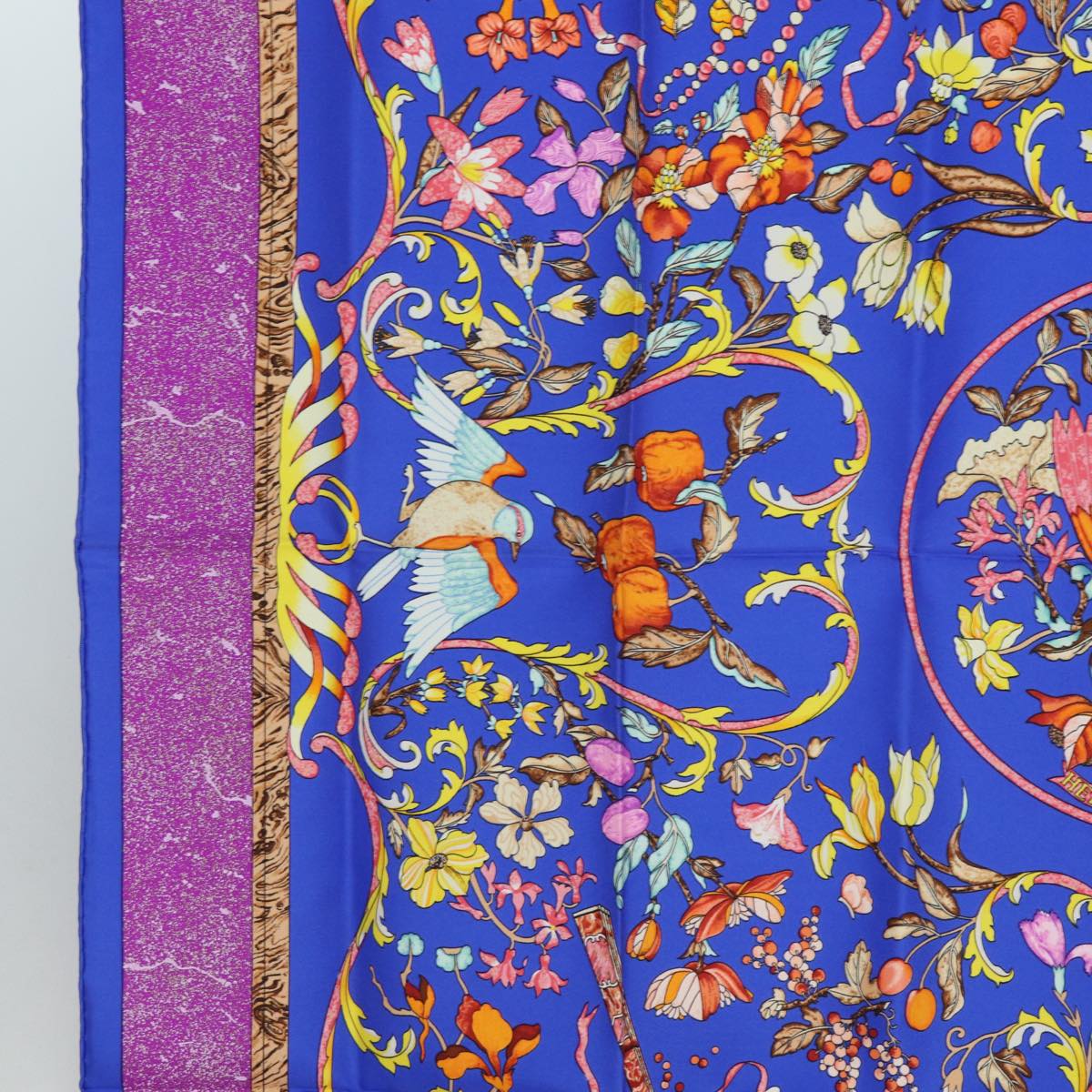 HERMES Carre 90 Scarf PIERRES d' ORIENT et d' OCCIDENT Silk Purple Auth am6434 - 0