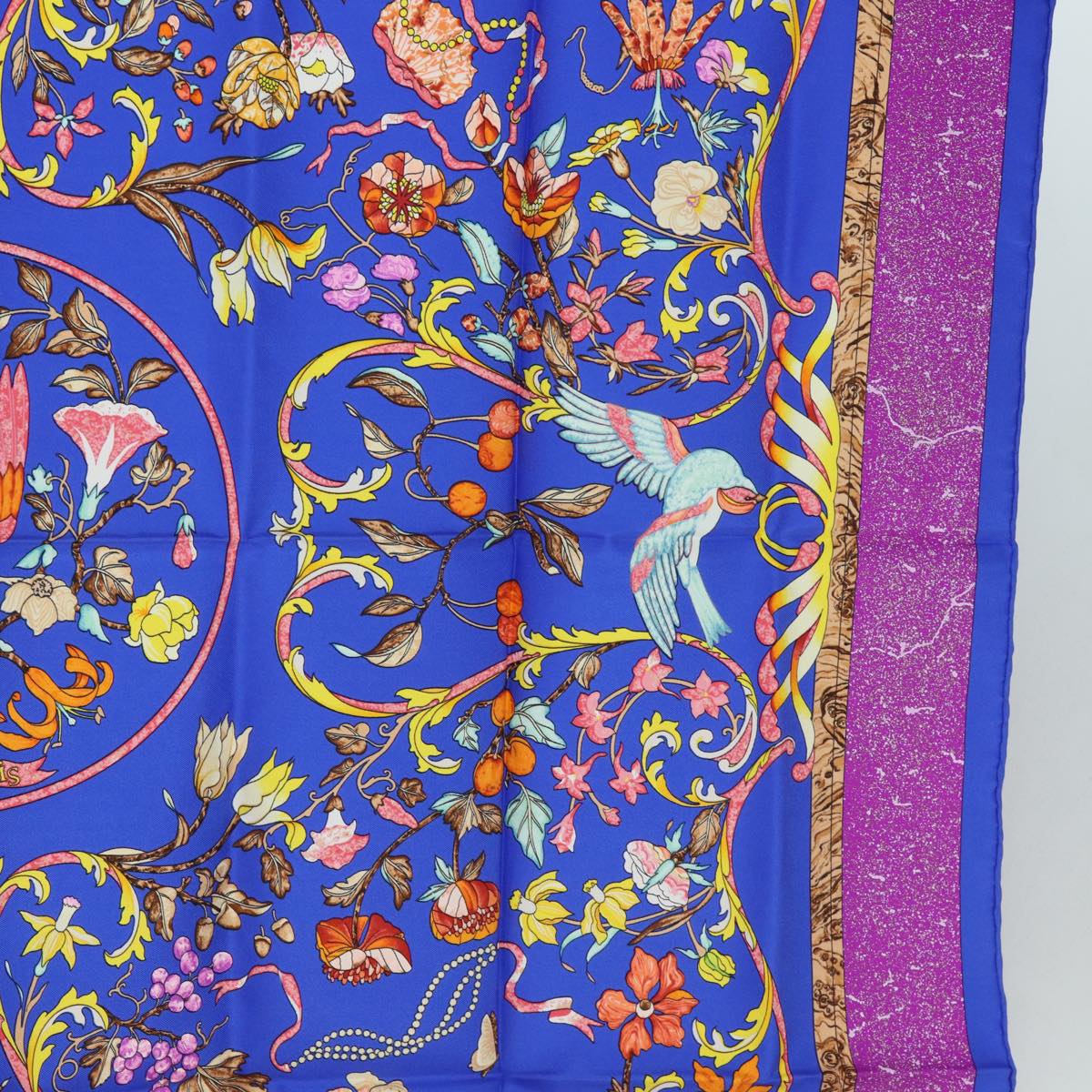 HERMES Carre 90 Scarf PIERRES d' ORIENT et d' OCCIDENT Silk Purple Auth am6434