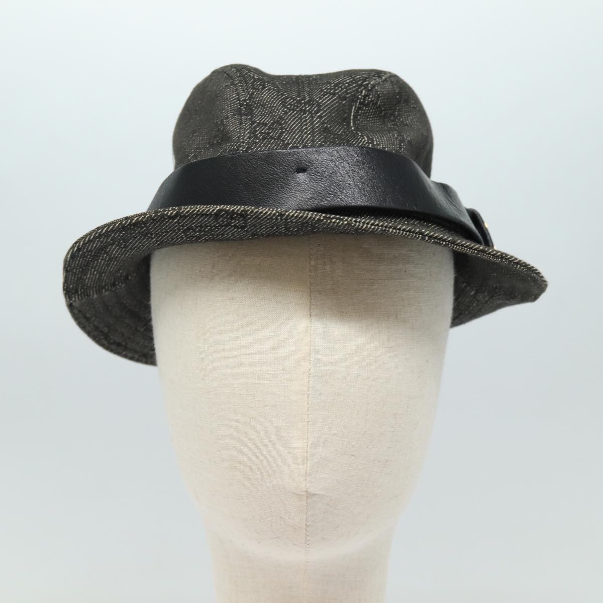 GUCCI GG Canvas Hat S Black Auth am6440