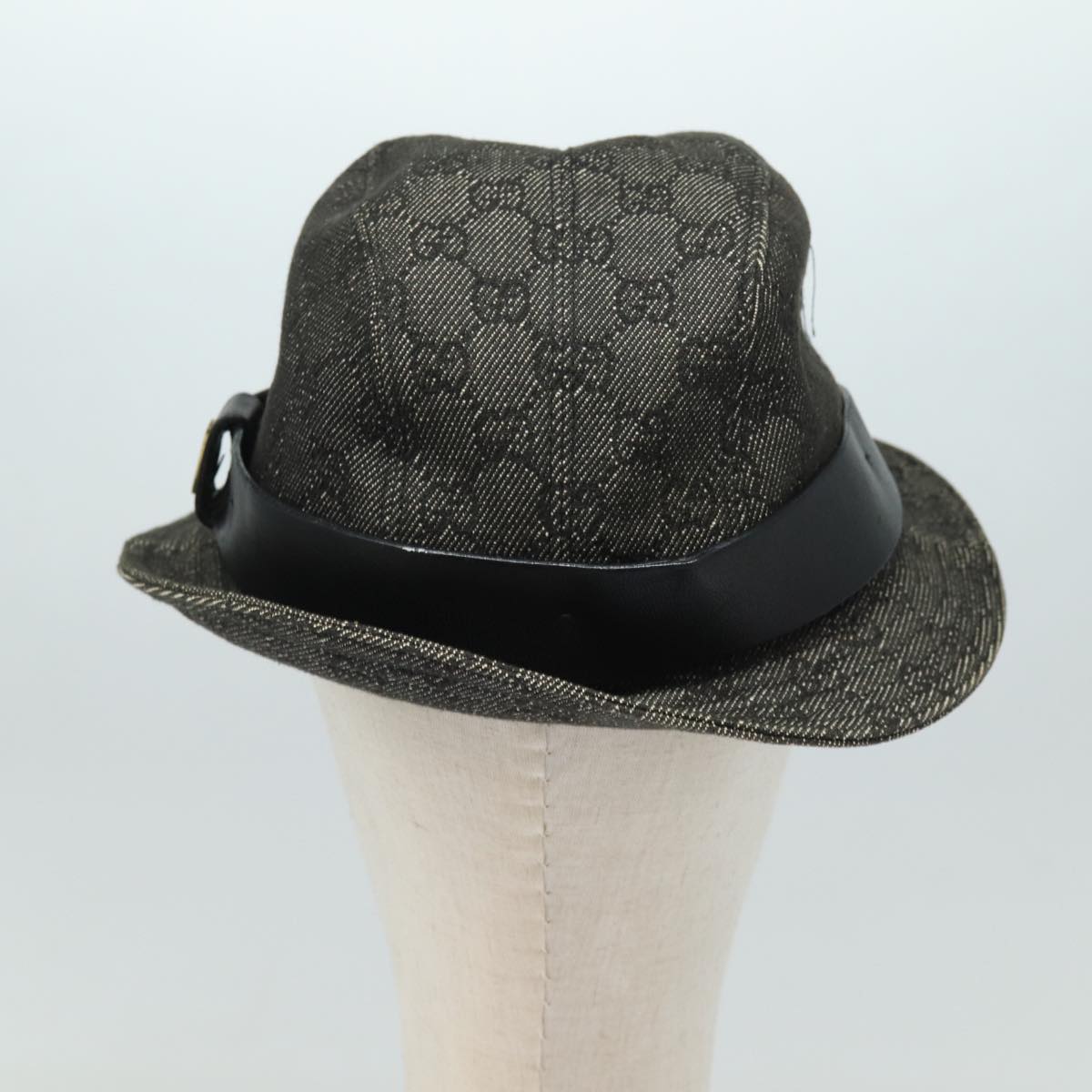 GUCCI GG Canvas Hat S Black Auth am6440