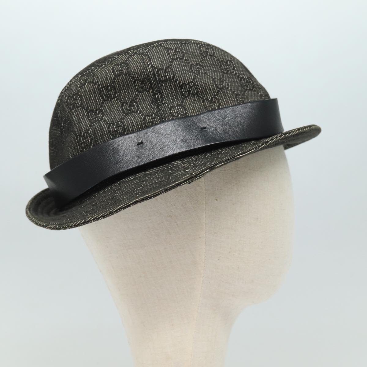 GUCCI GG Canvas Hat S Black Auth am6440