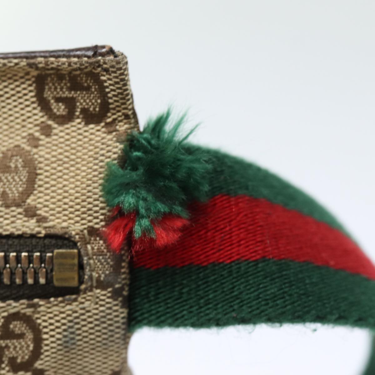 GUCCI GG Canvas Web Sherry Line Waist bag Beige Red Green 28566 Auth am6441