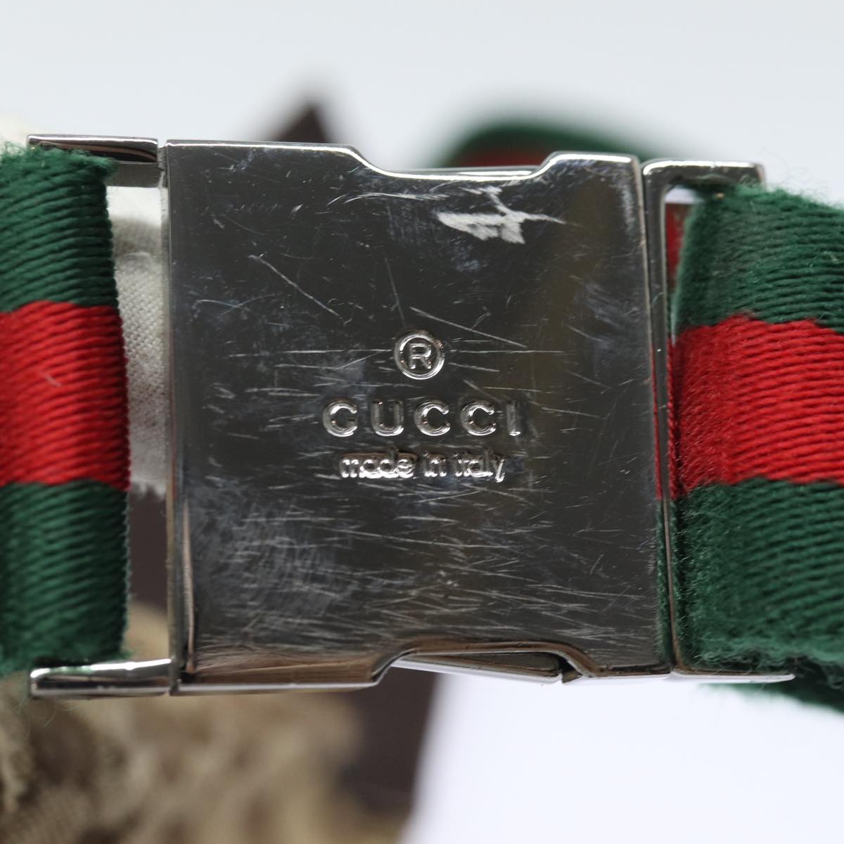 GUCCI GG Canvas Web Sherry Line Waist bag Beige Red Green 28566 Auth am6441