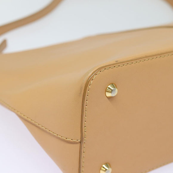 BURBERRY Shoulder Bag Leather Beige Auth am6447