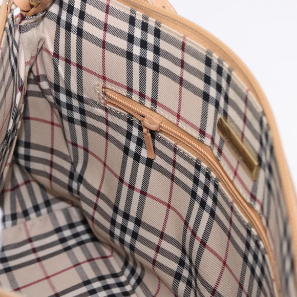 BURBERRY Shoulder Bag Leather Beige Auth am6447