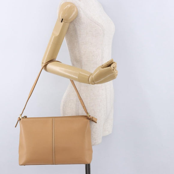 BURBERRY Shoulder Bag Leather Beige Auth am6447