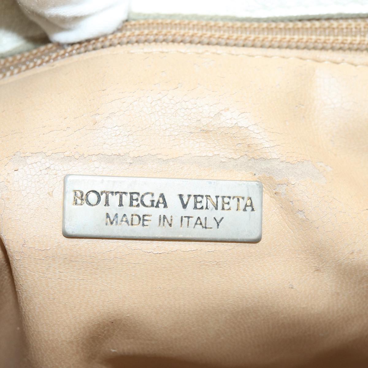 BOTTEGA VENETA INTRECCIATO Tote Bag Leather Silver tone Auth am6454