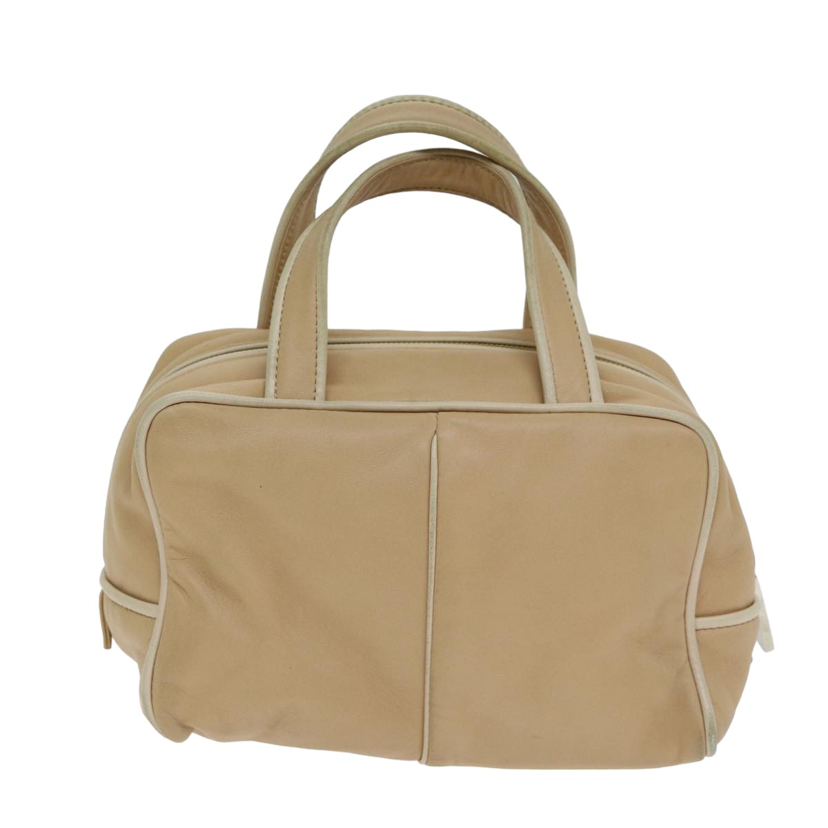 LOEWE Hand Bag Leather Beige Auth am6456 - 0