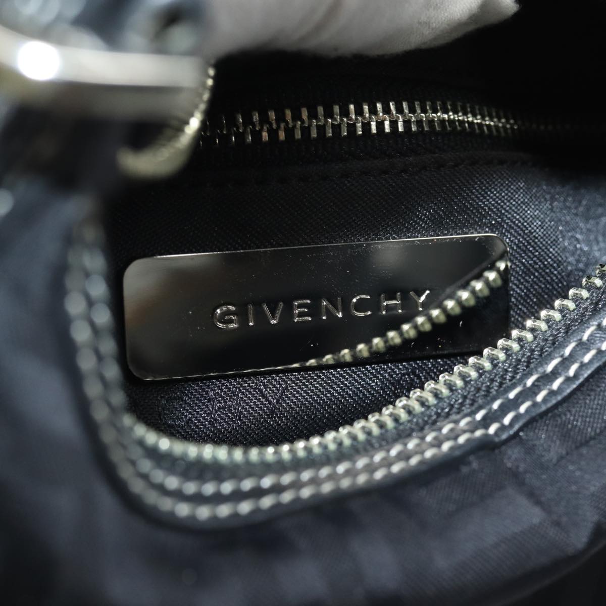 GIVENCHY Hand Bag Nylon Black Auth am6457