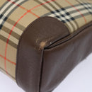 Burberrys Nova Check Hand Bag Canvas Beige Auth am6463-14