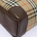 Burberrys Nova Check Hand Bag Canvas Beige Auth am6463-15