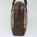 Burberrys Nova Check Hand Bag Canvas Beige Auth am6463-3