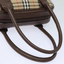 Burberrys Nova Check Hand Bag Canvas Beige Auth am6463-7