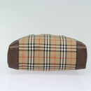 Burberrys Nova Check Hand Bag Canvas Beige Auth am6463-5