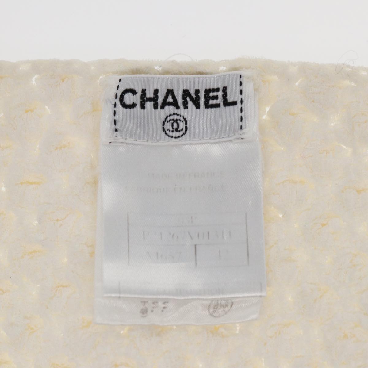 CHANEL　Tops Polyamide Nylon White CC Auth am6465