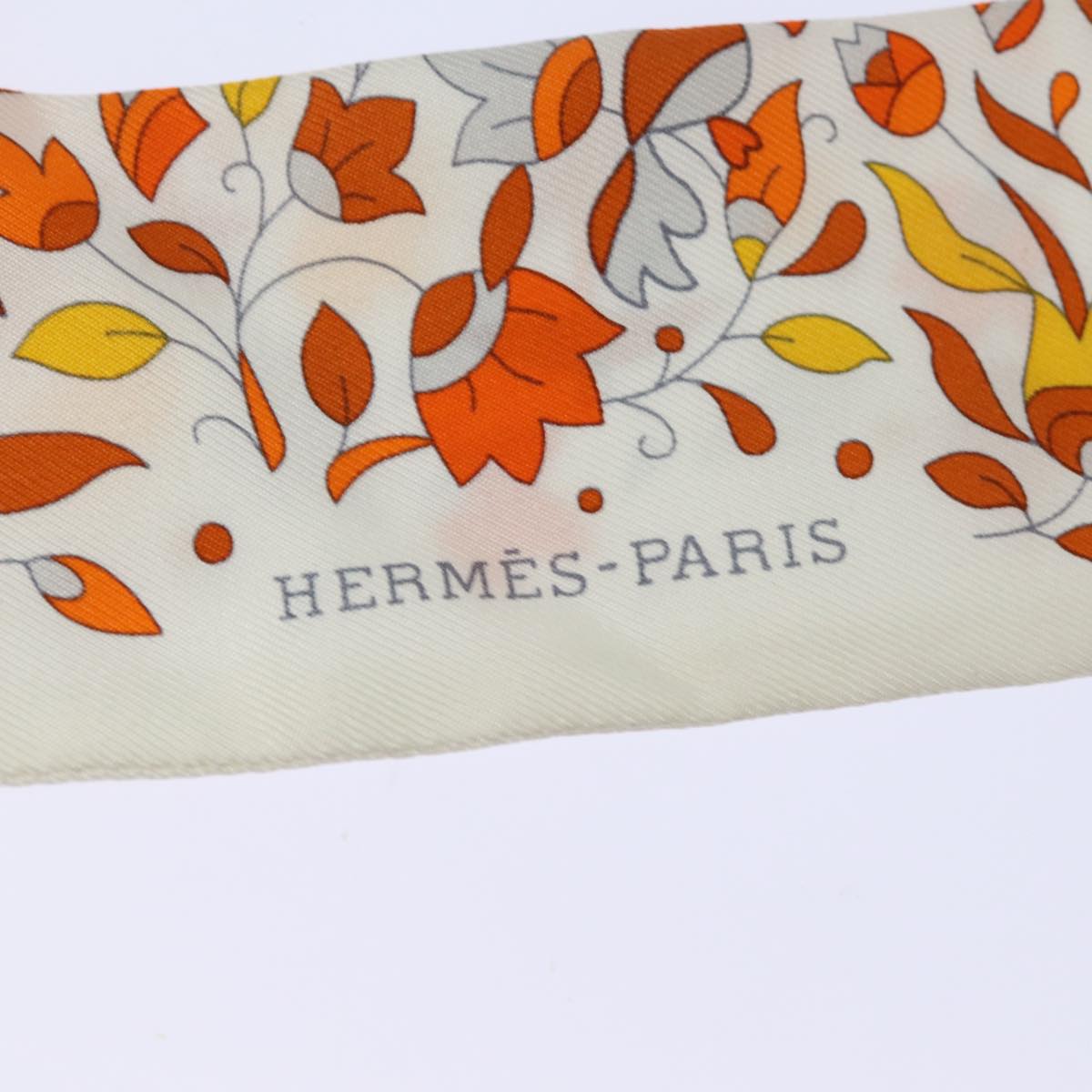 HERMES Twilly Scarf Silk 3Set White Multicolor Auth am6468