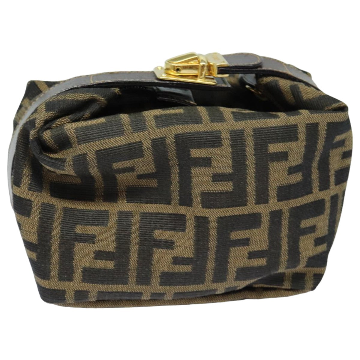 FENDI Zucca Canvas Mini Hand Bag Brown Black Auth am6470 - 0