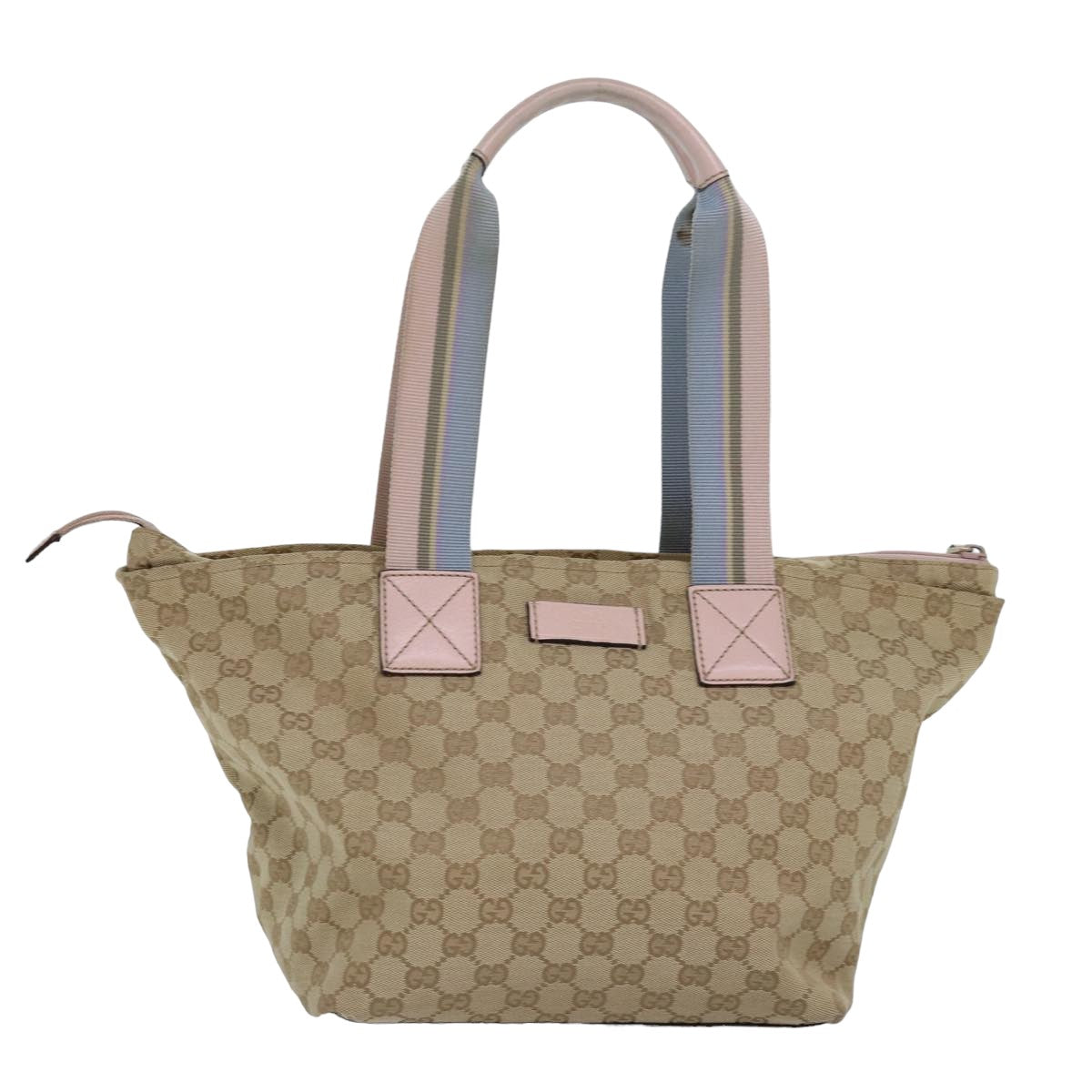 GUCCI GG Canvas Tote Bag Beige Pink Light blue 131230 Auth am6472 - 0