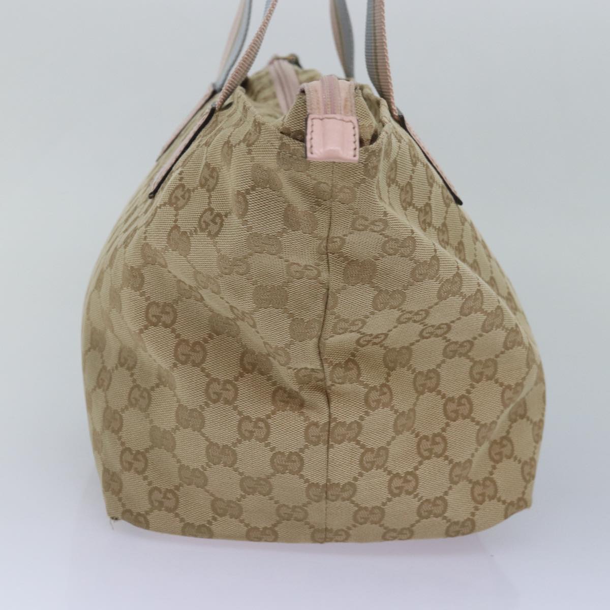 GUCCI GG Canvas Tote Bag Beige Pink Light blue 131230 Auth am6472