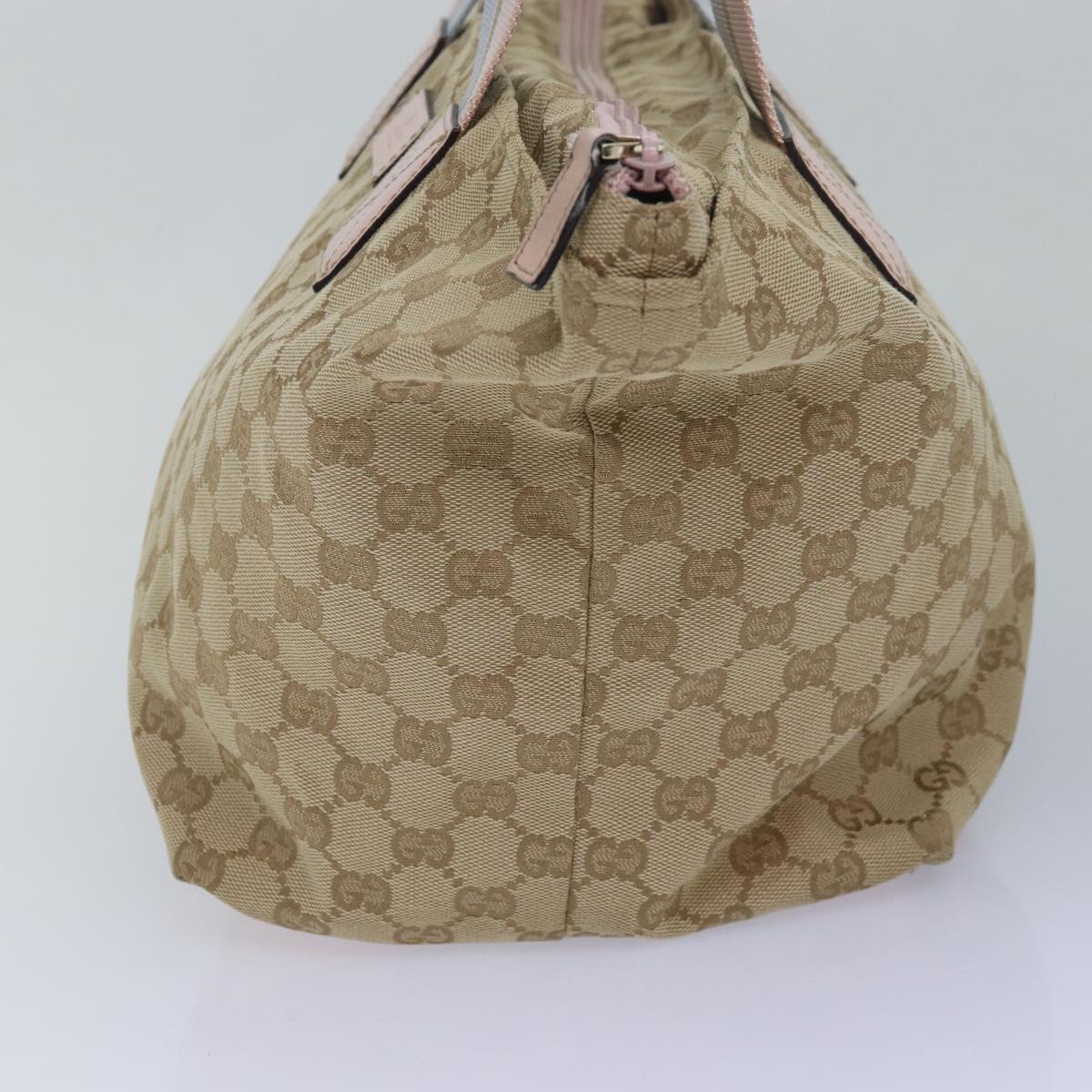 GUCCI GG Canvas Tote Bag Beige Pink Light blue 131230 Auth am6472