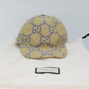 GUCCI Cap GG Canvas Raffia L size Beige 701713 Auth am6474V-12