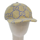 GUCCI Cap GG Canvas Raffia L size Beige 701713 Auth am6474V-1