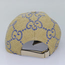 GUCCI Cap GG Canvas Raffia L size Beige 701713 Auth am6474V-3