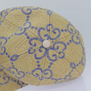 GUCCI Cap GG Canvas Raffia L size Beige 701713 Auth am6474V-6