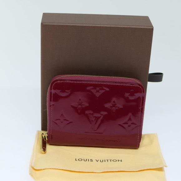 LOUIS VUITTON Monogram Vernis Zippy Coin Purse Wallet Purple M91534 Auth am6485V