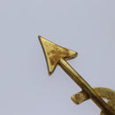 CHANEL arrow Brooch metal Gold CC Auth am6488-10