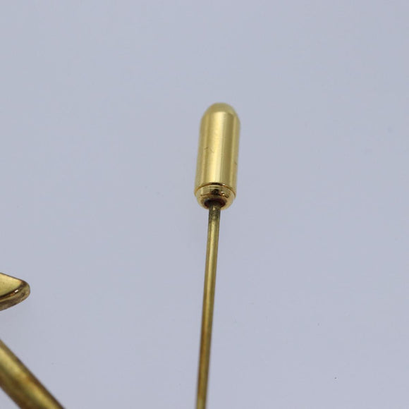 CHANEL arrow Brooch metal Gold CC Auth am6488