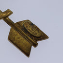 CHANEL arrow Brooch metal Gold CC Auth am6488-8