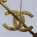 CHANEL arrow Brooch metal Gold CC Auth am6488-9