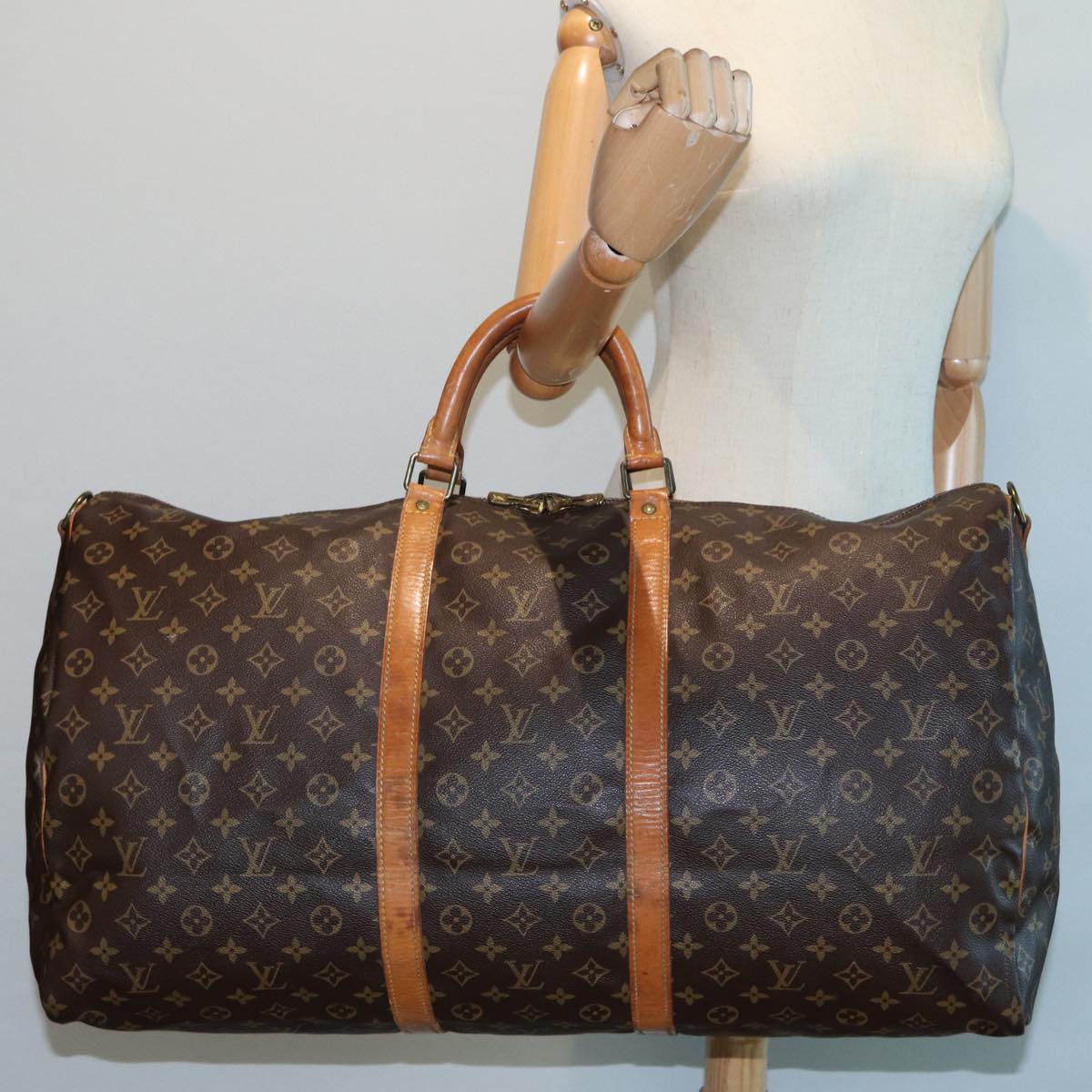 LOUIS VUITTON Monogram Keepall Bandouliere 60 Boston Bag M41412 LV Auth am6492