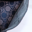 Salvatore Ferragamo Gancini Hand Bag Canvas Navy Auth am6496-20