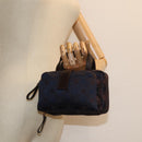 Salvatore Ferragamo Gancini Hand Bag Canvas Navy Auth am6496-21