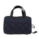 Salvatore Ferragamo Gancini Hand Bag Canvas Navy Auth am6496-2