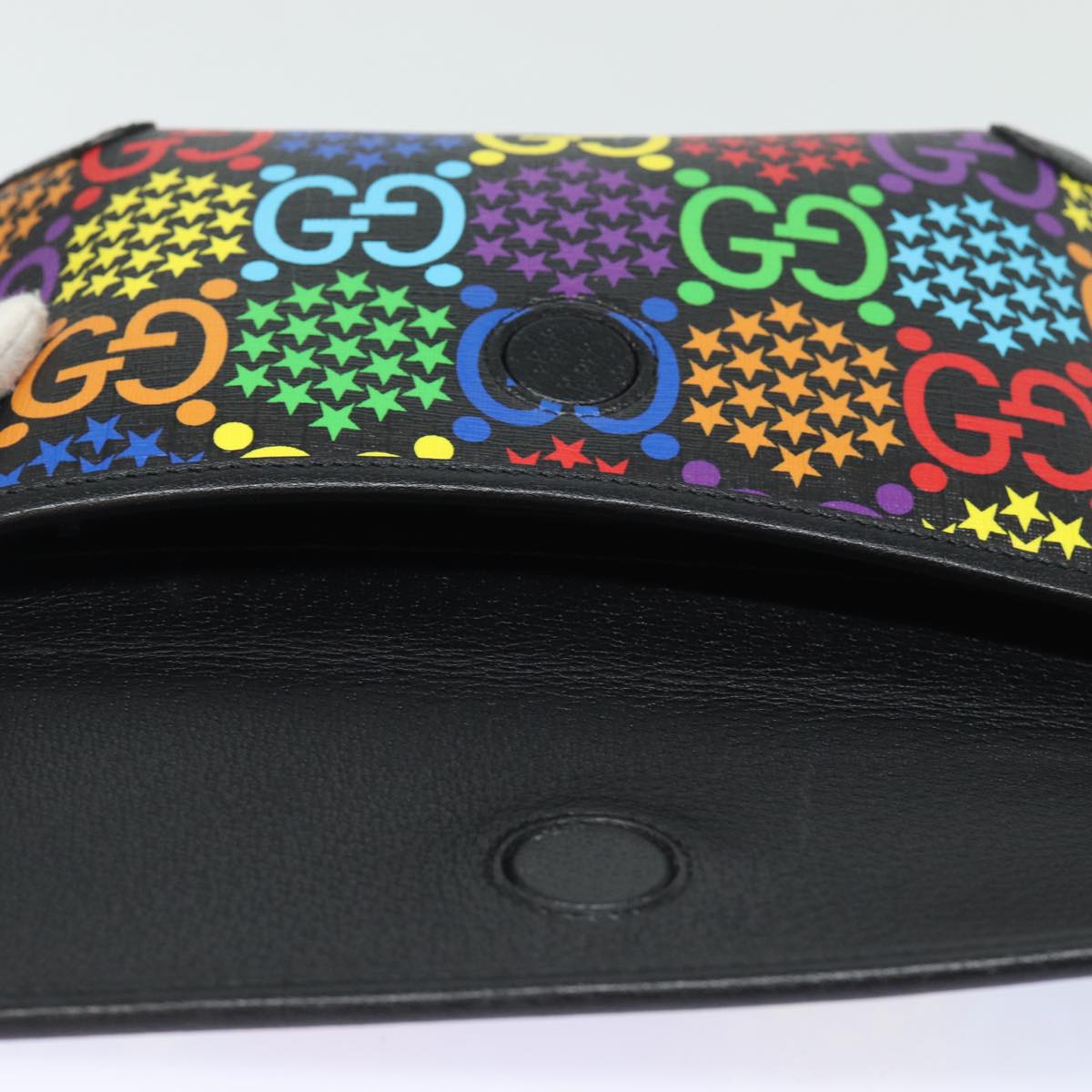 GUCCI GG Psychedelic Body Bag PVC Leather Multicolor 598113 Auth am6503A