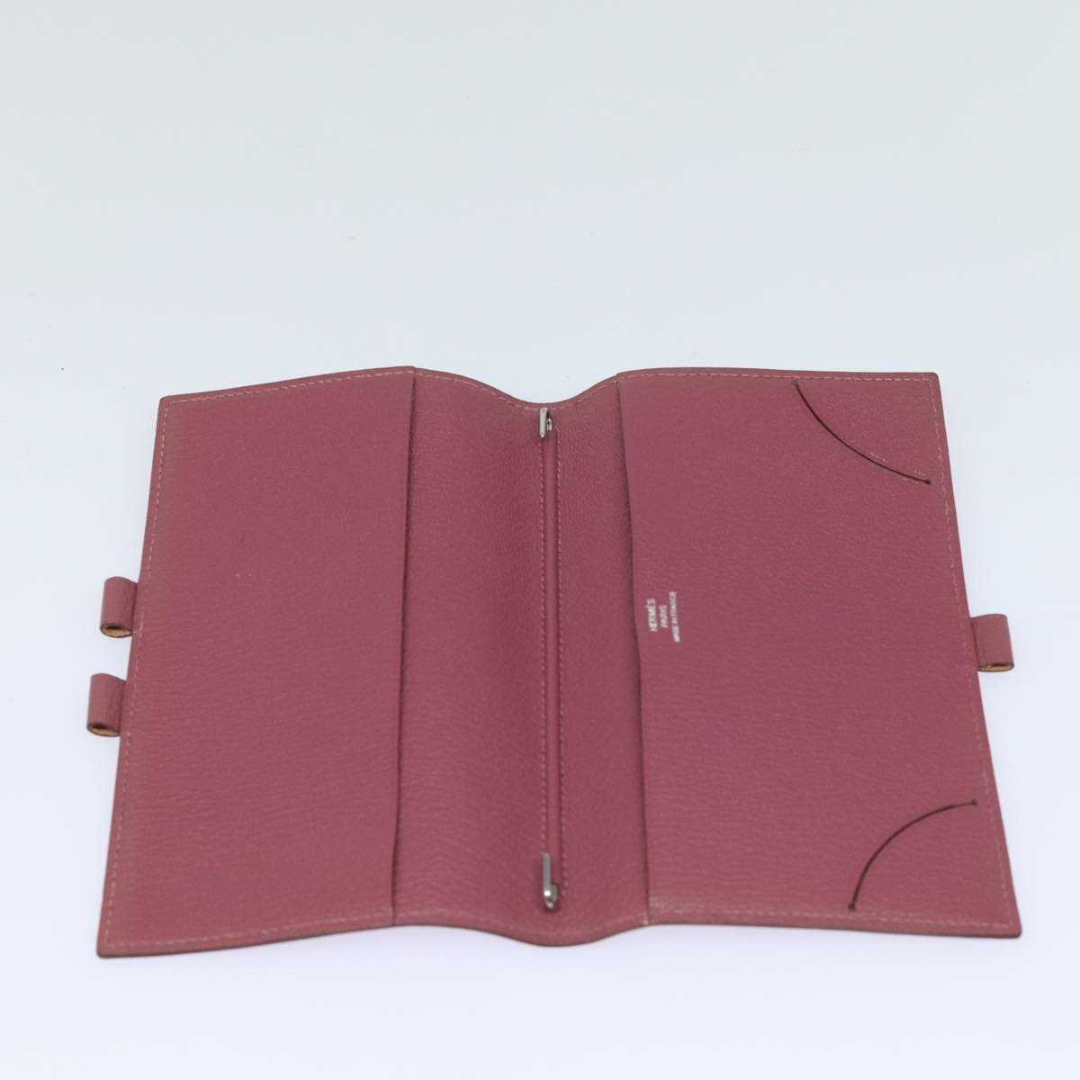 HERMES agenda Day Planner Cover Leather Pink Auth am6508