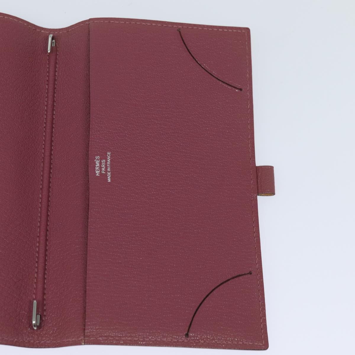 HERMES agenda Day Planner Cover Leather Pink Auth am6508