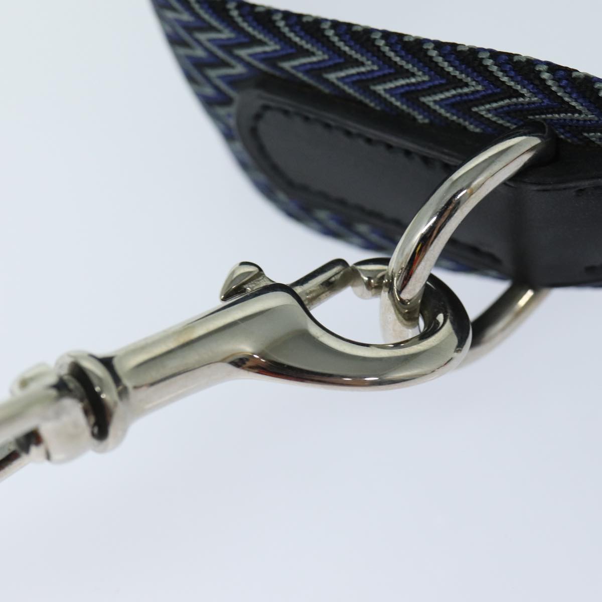 HERMES Dog Leash Canvas Blue Auth am6511