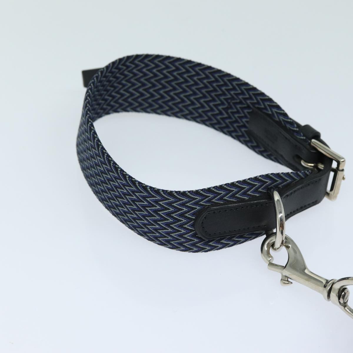 HERMES Dog Leash Canvas Blue Auth am6511