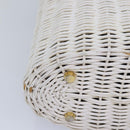 Salvatore Ferragamo Gancini Basket bag Hand Bag Straw White Auth am6527-9