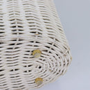 Salvatore Ferragamo Gancini Basket bag Hand Bag Straw White Auth am6527-14