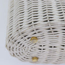 Salvatore Ferragamo Gancini Basket bag Hand Bag Straw White Auth am6527-15