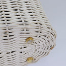 Salvatore Ferragamo Gancini Basket bag Hand Bag Straw White Auth am6527-16