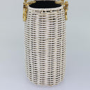 Salvatore Ferragamo Gancini Basket bag Hand Bag Straw White Auth am6527-3