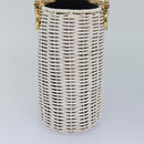 Salvatore Ferragamo Gancini Basket bag Hand Bag Straw White Auth am6527-4
