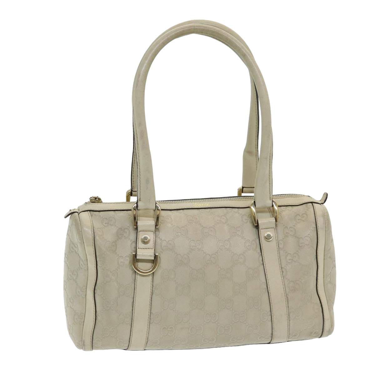 GUCCI Guccissima GG Canvas Abbey Shoulder Bag White 130942 Auth am6540