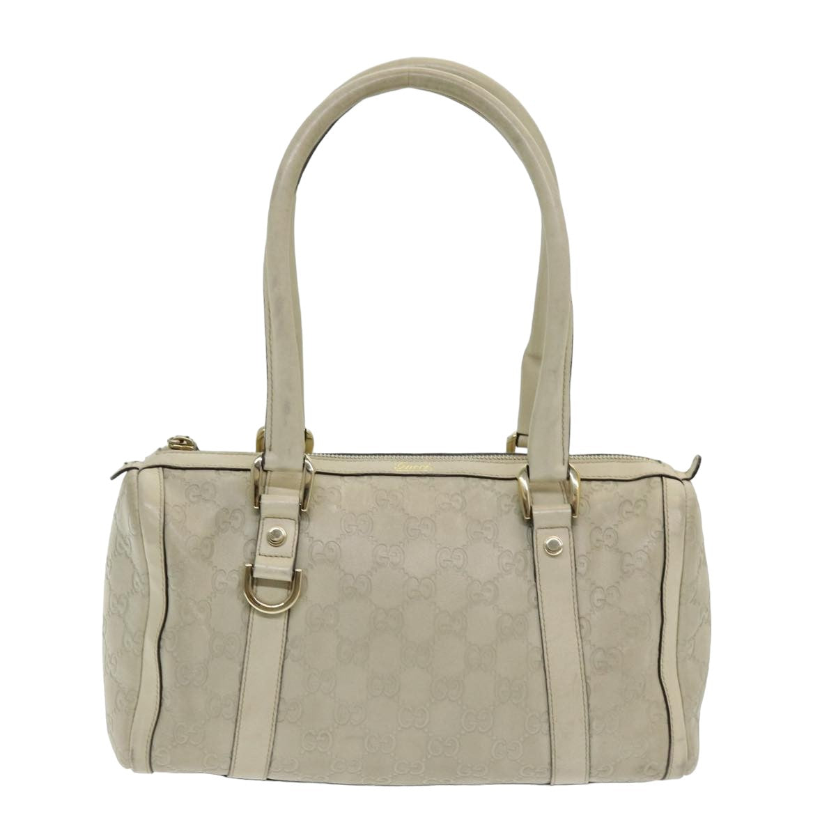 GUCCI Guccissima GG Canvas Abbey Shoulder Bag White 130942 Auth am6540